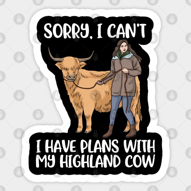 Highland Cow Women Highland Cow Gift Women Cow Sticker by PomegranatePower